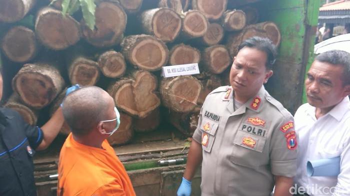 Polres Tulungagung Sita 58 Gelondong Kayu Jati Hasil Pembalakan Liar