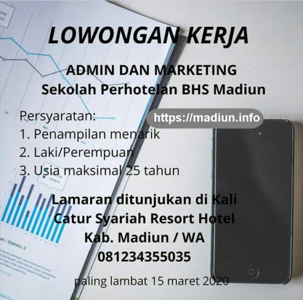 Loker Madiun Admin dan Marketing Di Sekolah Perhotelan BHS Madiun