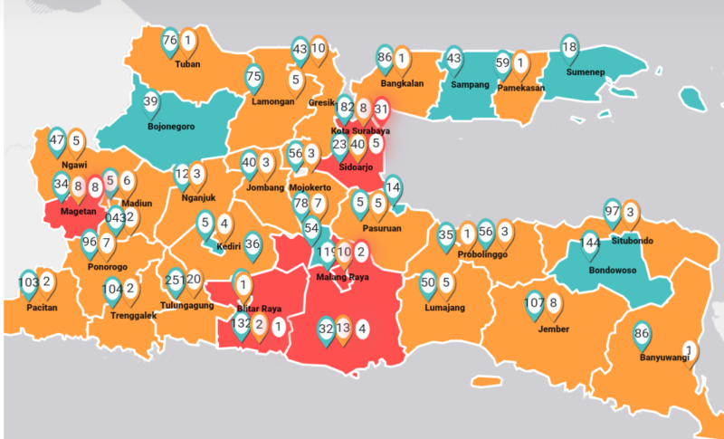 Di Jatim, Tinggal Empat Kabupaten Ini Yang Masih Aman Dari Corona