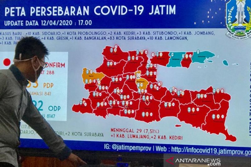 Persentase Kesembuhan Pasien Covid-19 di Jatim Menurun