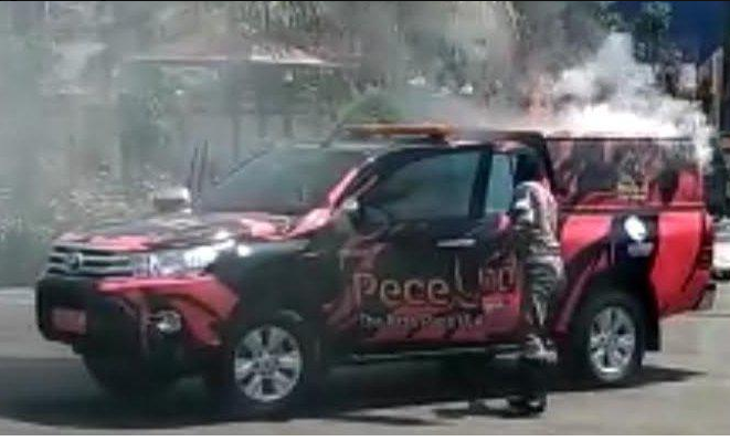 Genset Overheat, Mobil Diskominfo Kota Madiun Terbakar