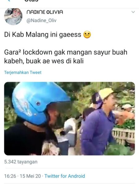 Viral Pedagang Buang Sayur di Malang