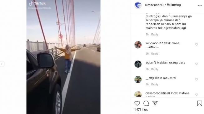 Ealah..Ada Lagi Emak-Emak yang Joget TikTok di Jembatan Suramadu