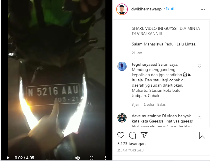 Video Ojol Ngamuk Karena Dilarang Putar Balik Viral, Kejadiannya di Malang