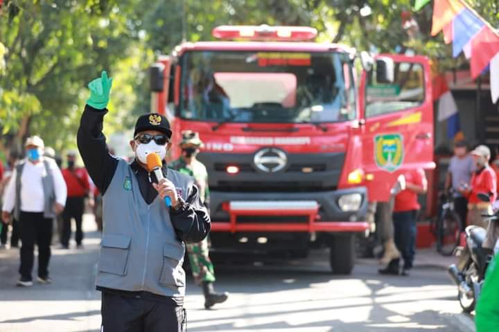 Warga yang Terpapar Covid-19 Bertambah Terus, Kota Madiun “Diguyur” Cairan Disinfektan