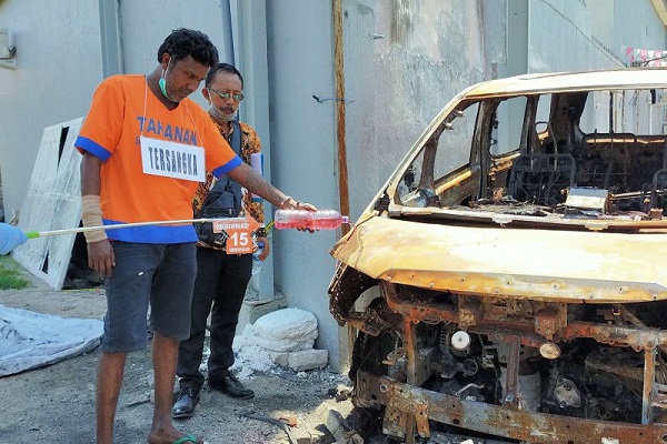 Rekonstruksi Kasus Pembakaran Mobil Via Vallen, Pelaku Peragakan 20 Adegan