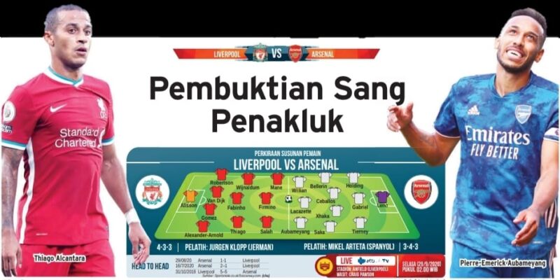 Liverpool vs Arsenal: Ajang Pembuktian The Gunners