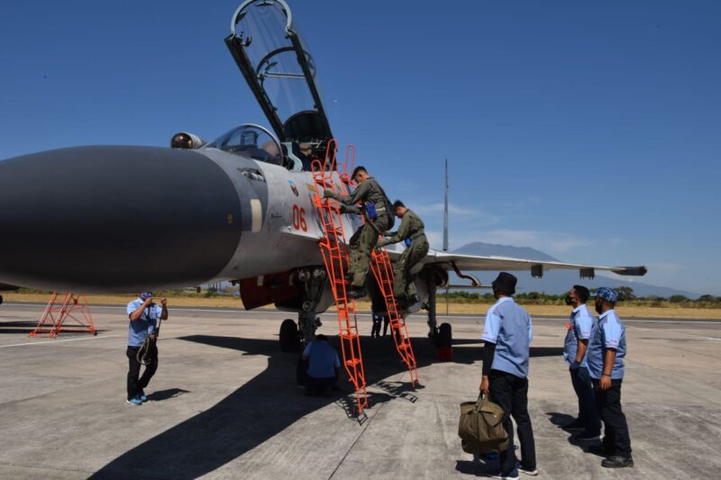 4 Pesawat Tempur Sukhoi Tiba di Lanud Iswahjudi