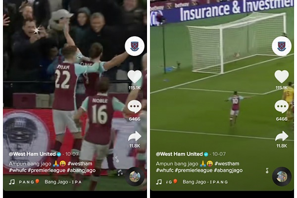 Viral West Ham United Pakai Lagu Ampun Bang Jago, TikTokers Heboh