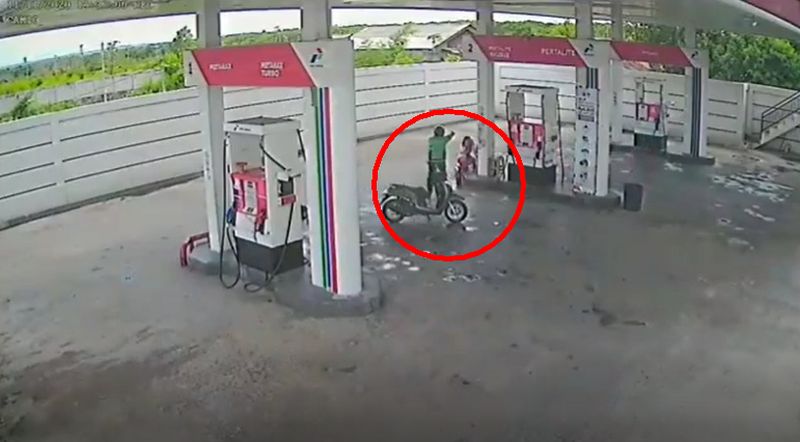 Pakai Jaket Ojol, Aksi Perampok di SPBU Denpasar Terekam Kamera CCTV