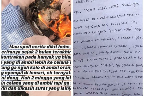 Jorok! Maling Celana Dalam Ini Kembalikan Curiannya dengan Bekas Sperma yang Menempel