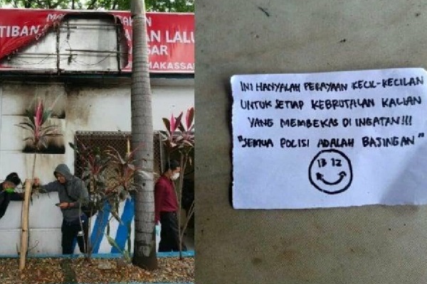 Makassar Diteror, Pos Polisi Dibom Molotov