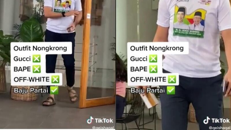 Viral Pemuda Nongkrong di Kafe Pakai Kaus Partai