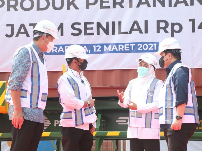 Mentan, Mendag, dan Menteri BUMN Lepas Ekspor Pertanian di Jatim Senilai Rp140 Miliar