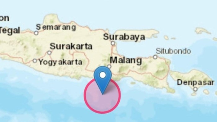 Gempa Lagi di Selatan Malang, Berkekuatan 5,9 M Dirasakan hingga Ponorogo