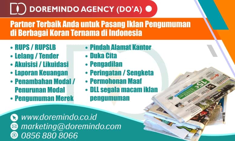 Ingin Pasang Iklan Pengumuman di Koran Ternama? Doremindo Solusinya